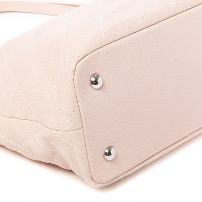 Chanel Grained Calfskin Quilted Small Daily Shopping Tote Light Pink 7 of 10