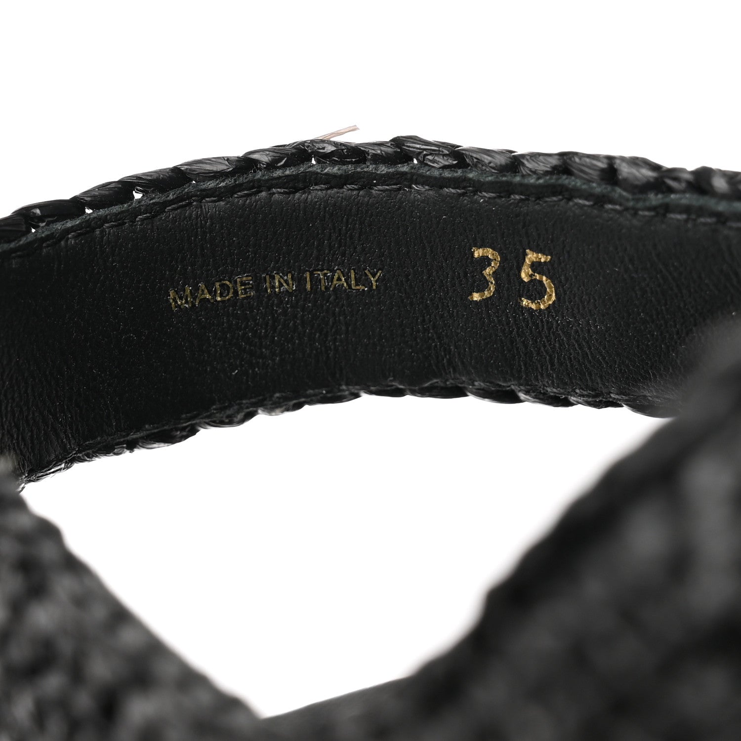 Prada Raffia Metal Triangle Logo Crochet Monolith 55mm Cage Sandals 35 Black 7 of 9