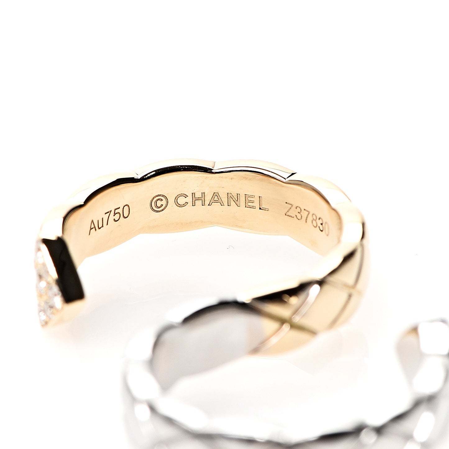 18K Yellow White Gold Diamond Coco Crush Two Finger Ring