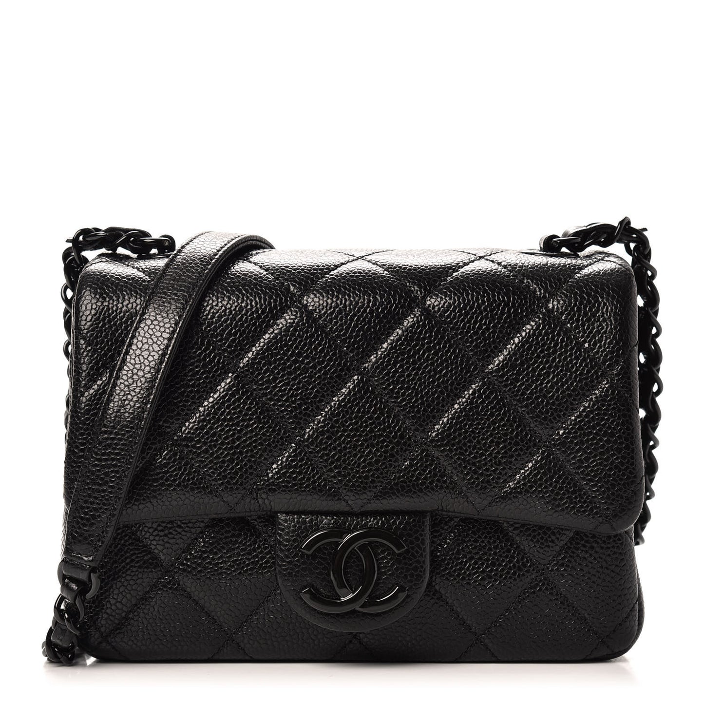 Caviar Quilted Incognito Mini Square Flap Black