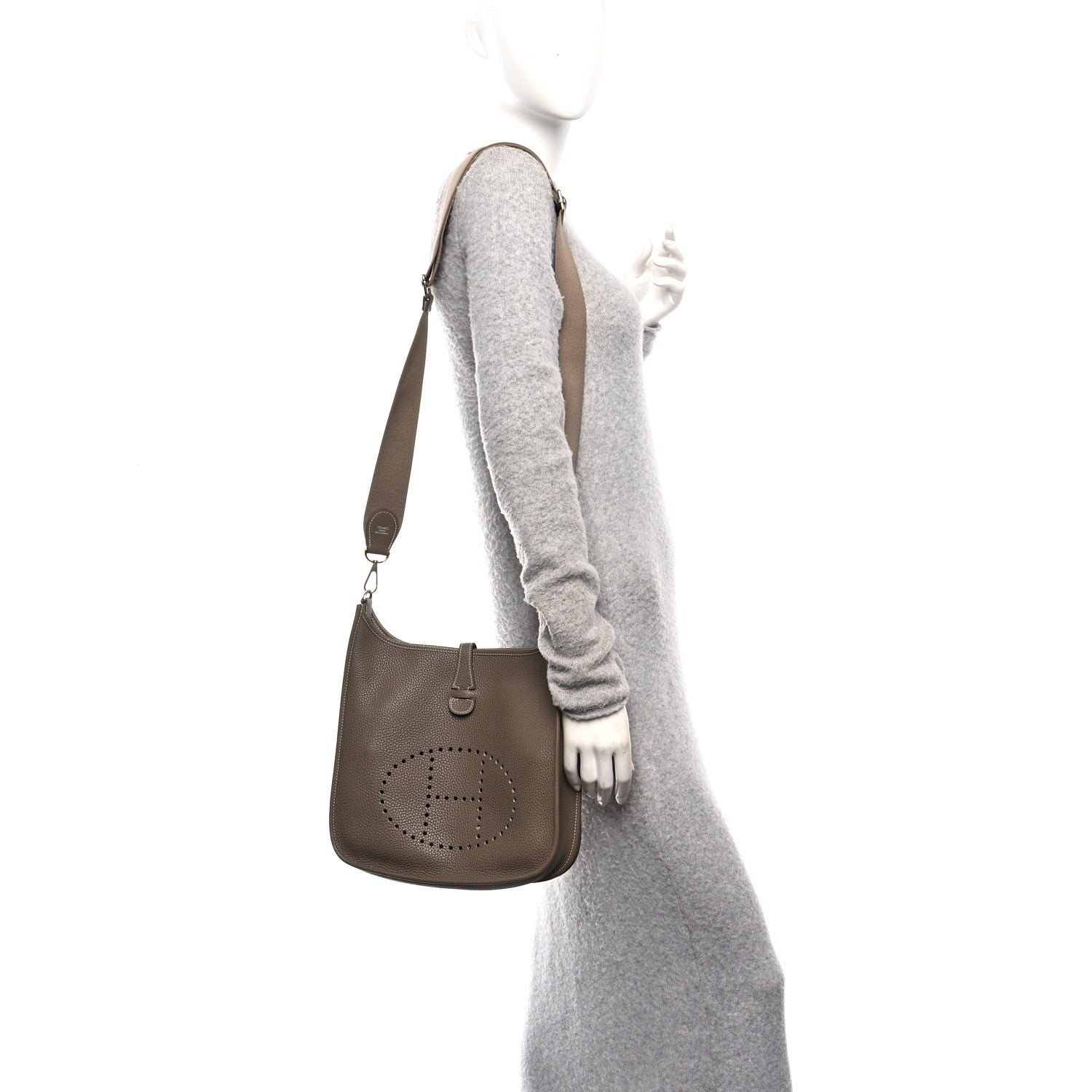 Hermes Taurillon Clemence Evelyne III PM Etoupe 2 of 12