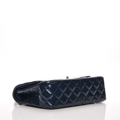 Chanel Patent Quilted Jumbo Double Flap Navy Blue 4 of 7