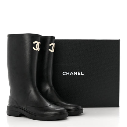 Chanel Caoutchouk CC High Boots 40 Black 8 of 8
