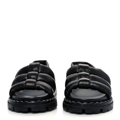 Prada Nappa Padded Blow 20mm Slingback Sandals 35 Black 2 of 9