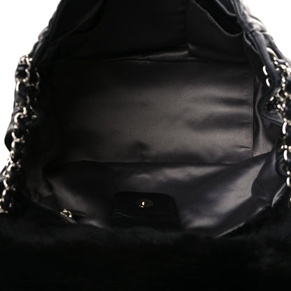 Chanel Lambskin Shearling CC Flap Bag Black 5 of 9