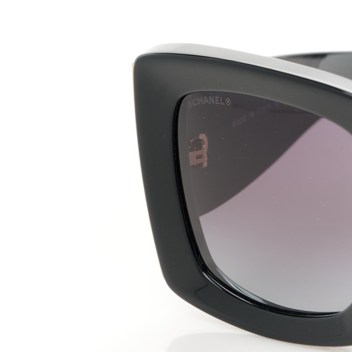 Chanel Acetate Rectangle Sunglasses 5435-A Black 7 of 8