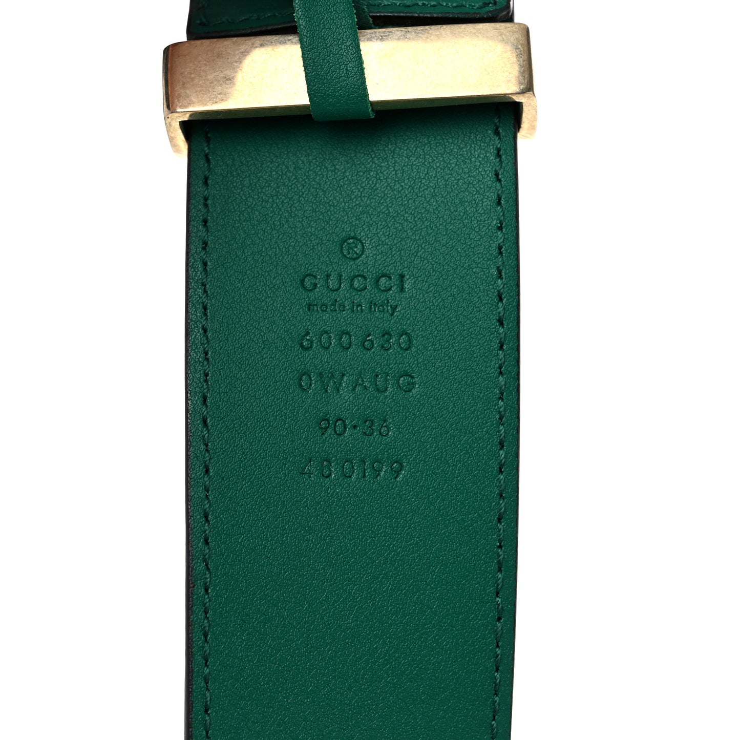 Calfskin Ceramic Glass Double G 40mm Belt 90 36 Emerald Multicolor