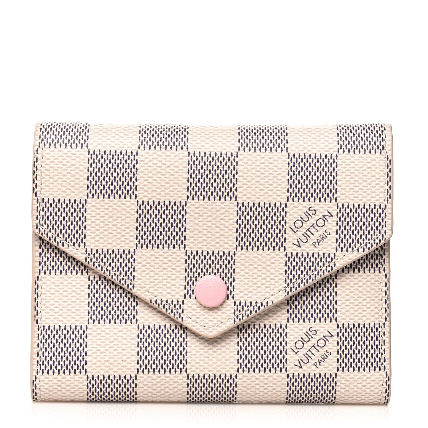 Louis Vuitton Damier Azur Victorine Wallet Rose Ballerine 1 of 8