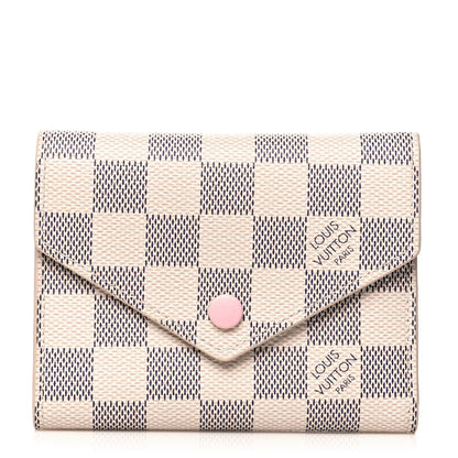 Louis Vuitton Damier Azur Victorine Wallet Rose Ballerine 1 of 8