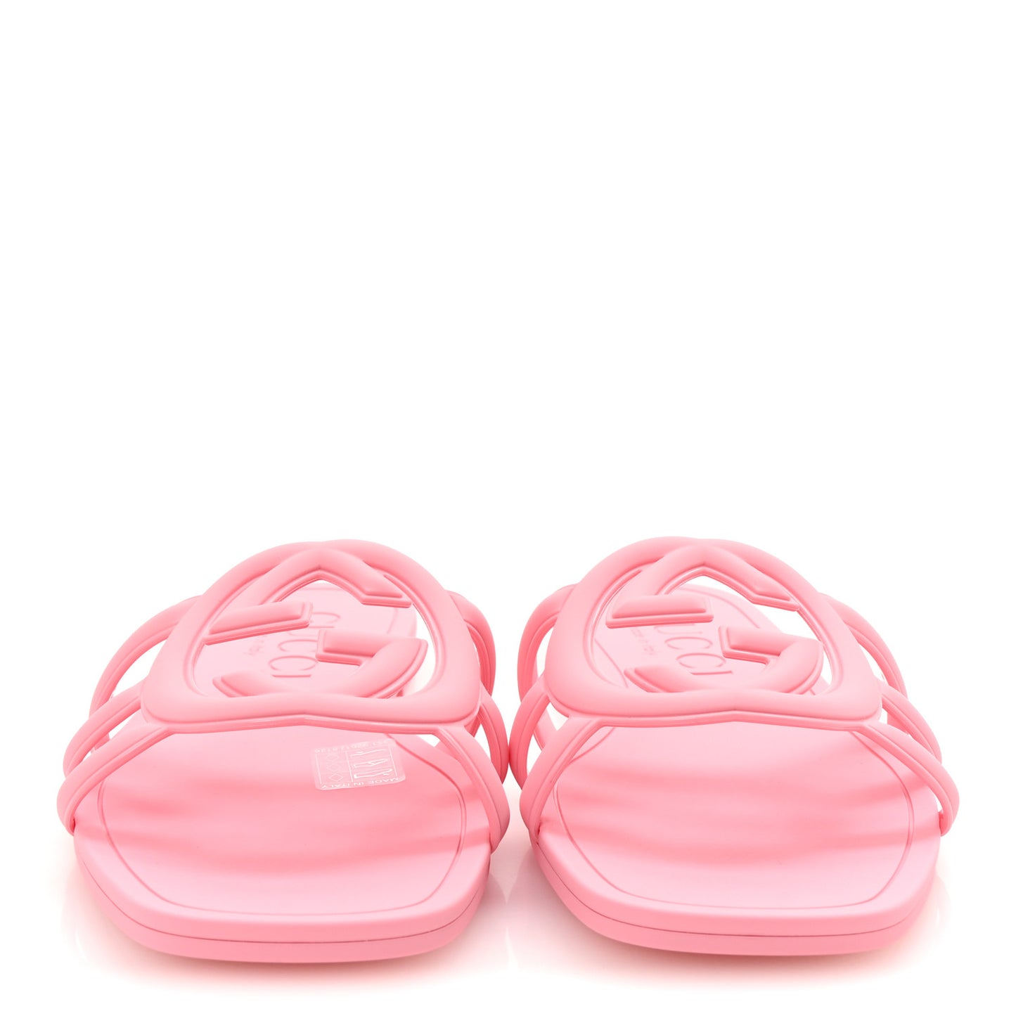 Rubber Interlocking G Womens Slide Sandals 38 Wild Rose