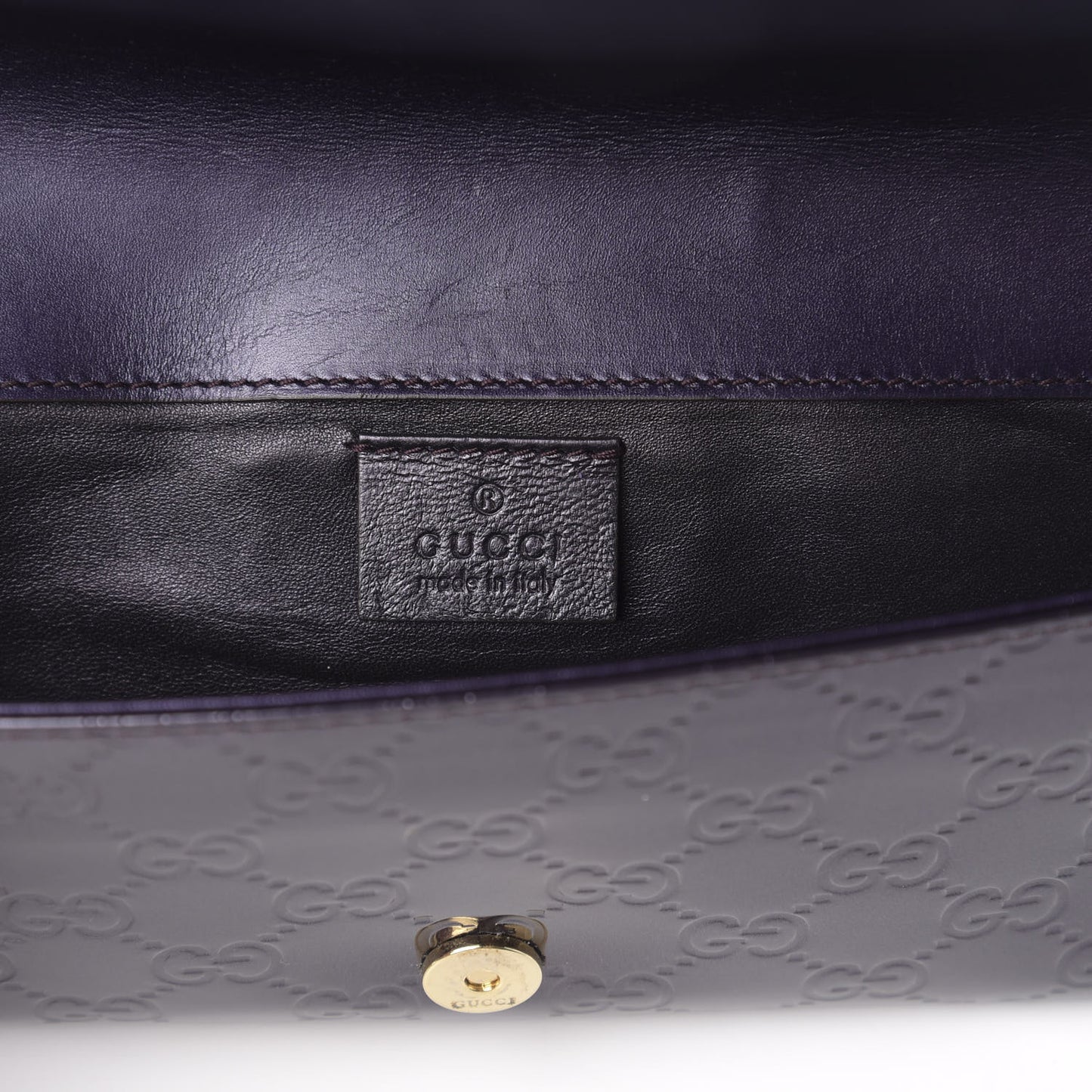 Guccissima Small Broadway Clutch Purple