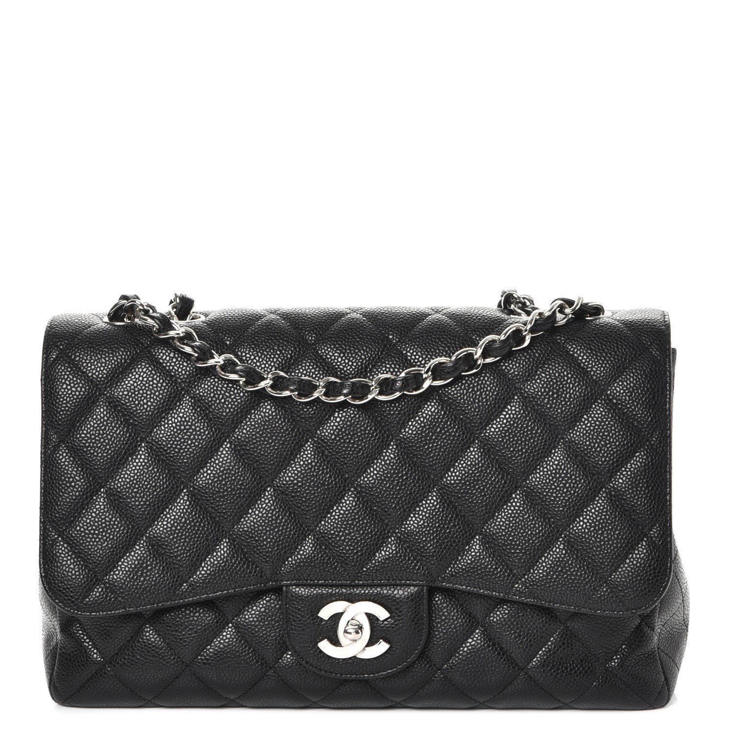 Chanel Caviar Quilted Jumbo Single Flap Black 1 of 11