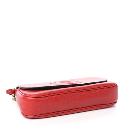 Gucci Pebbled Calfskin Medium Soho Flap Crossbody Vibrant Red 3 of 9