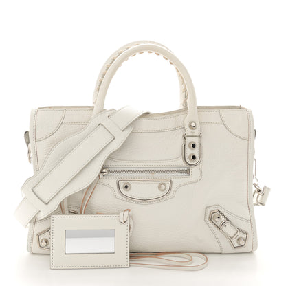 Balenciaga Chevre Silver Metallic Edge Hardware S City White 3 of 27