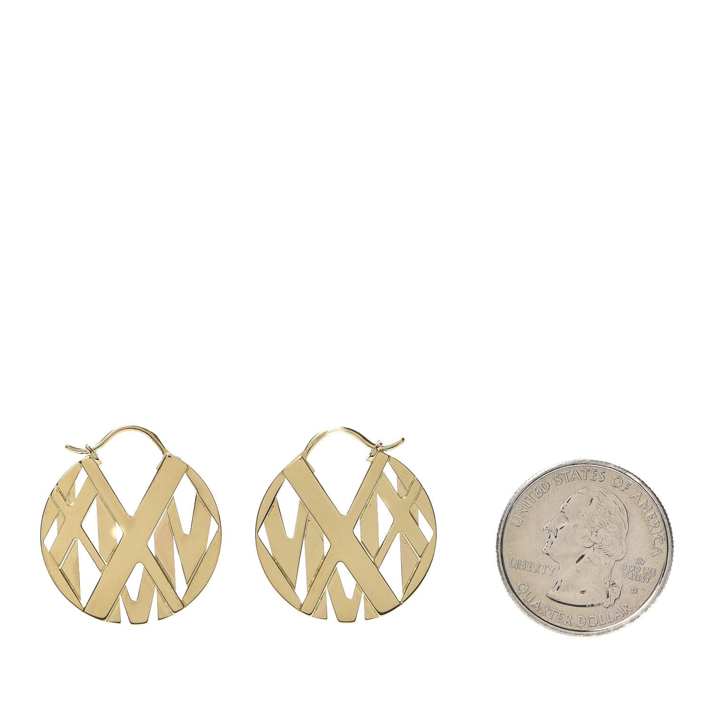18K Yellow Gold Round Atlas Earrings