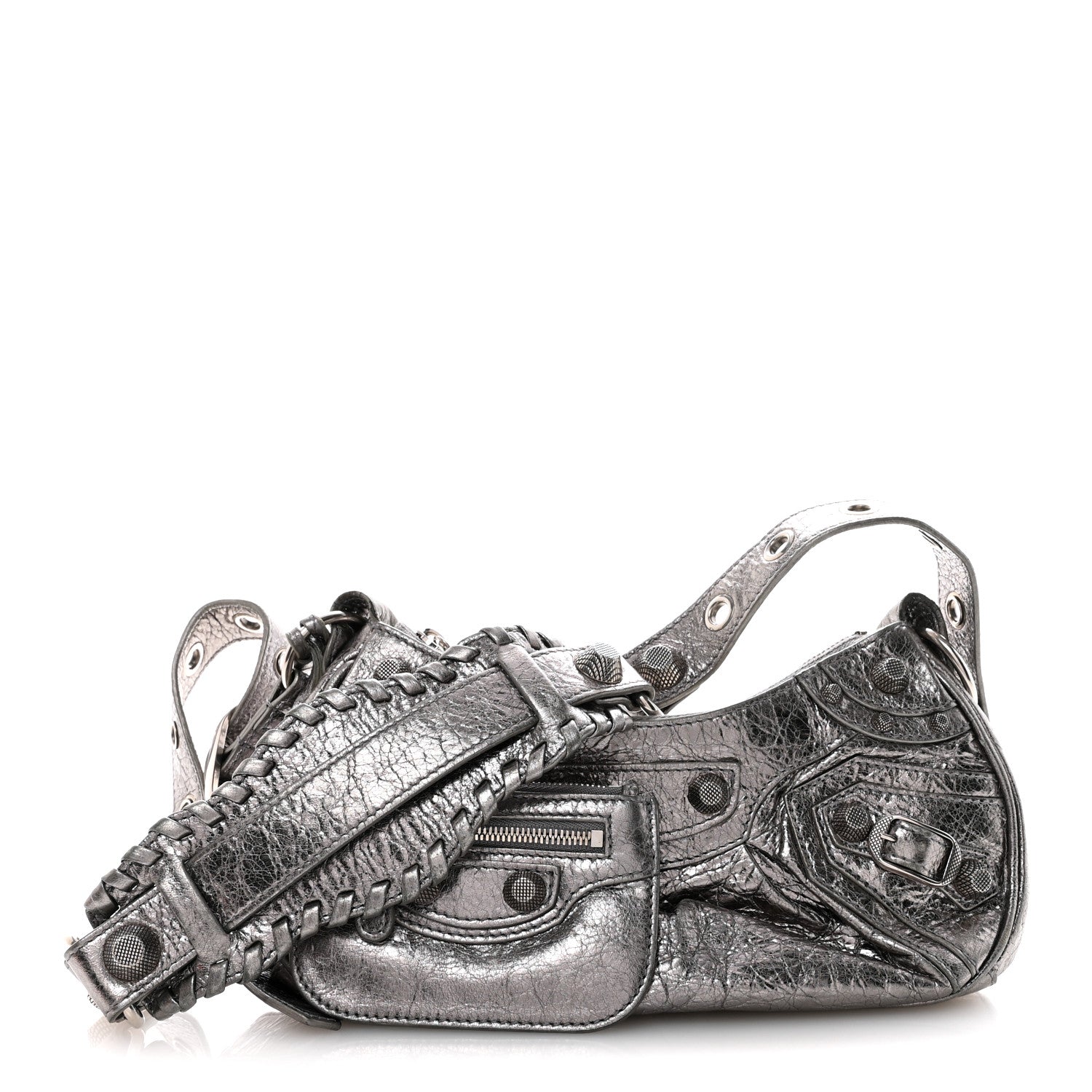 Balenciaga Metallic Agneau Arena Le Cagole Shoulder Bag XS Silver 1 of 16