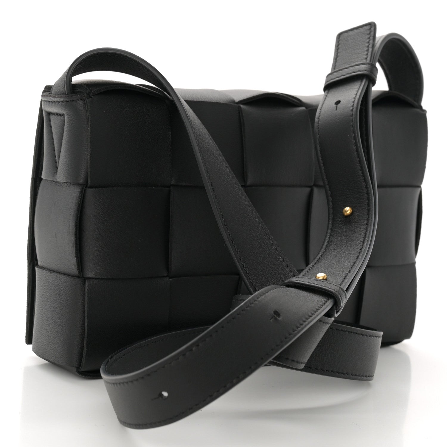 Bottega Veneta Lambskin Maxi Intrecciato Cassette Crossbody Bag Black 3 of 10