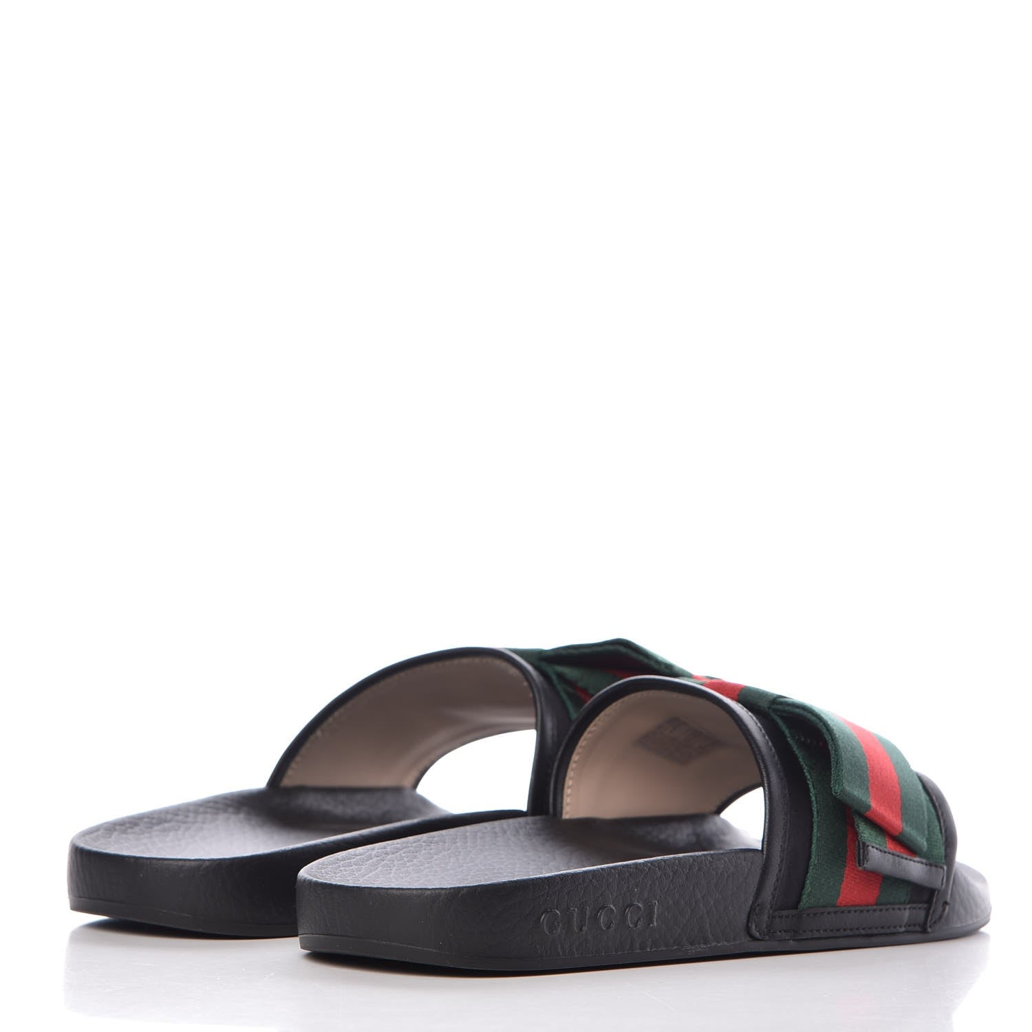 Gucci Satin Web Bow Slide Sandals 37 Black 4 of 8