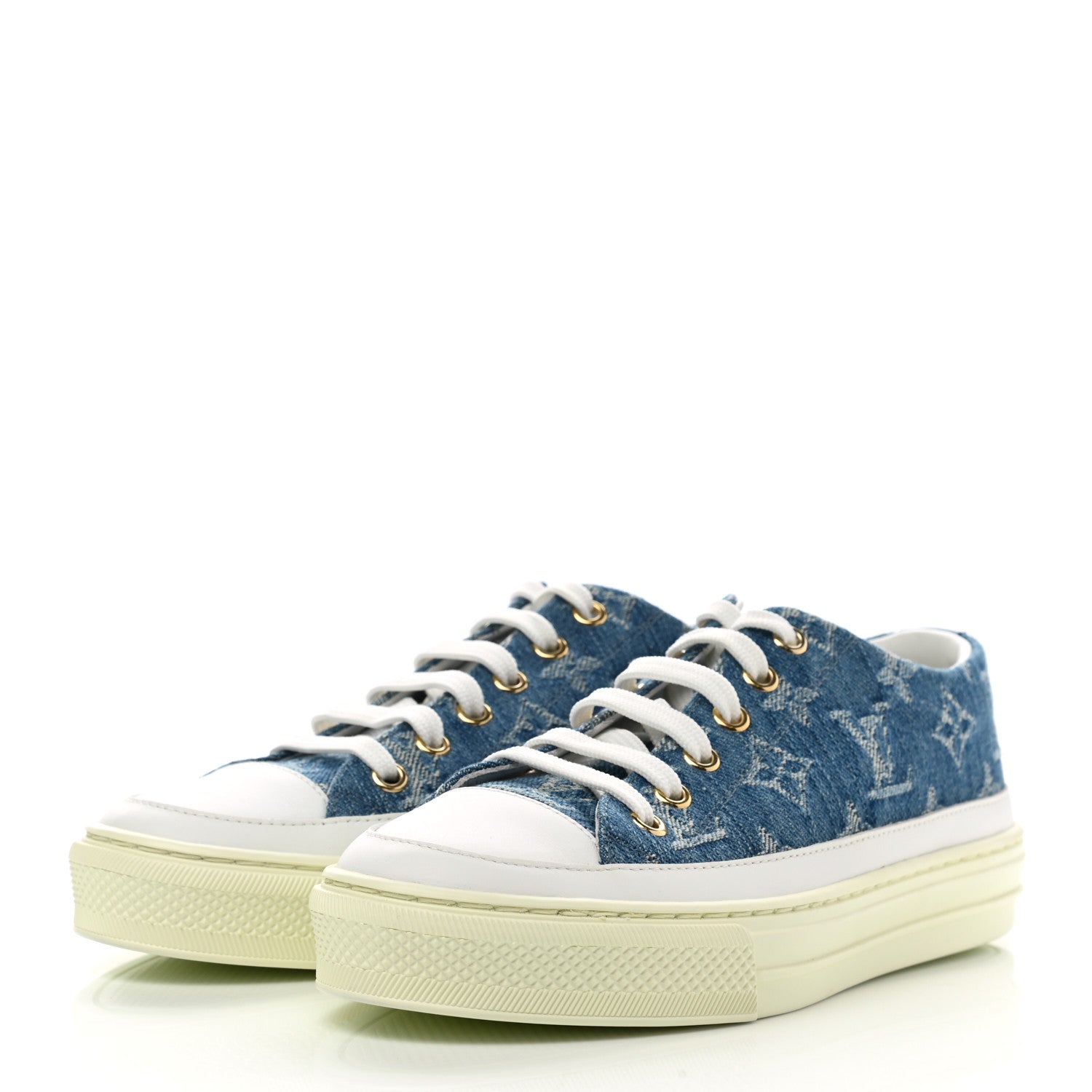 Louis Vuitton Denim Monogram Stellar Sneakers 34.5 Bleu Jeans Blue 3 of 8
