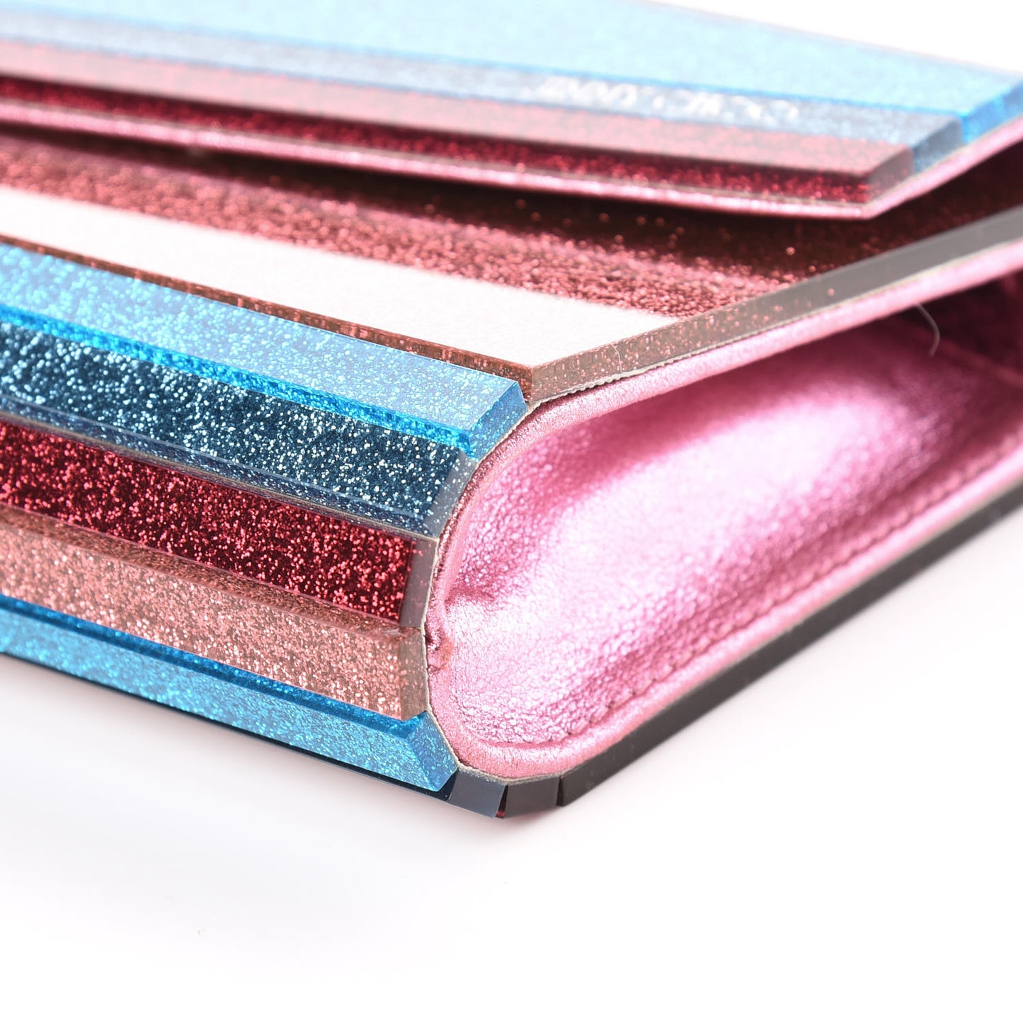 Acrylic Glitter Candy Clutch Raspberry Mix