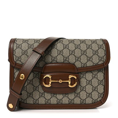 Gucci GG Supreme Monogram Horsebit 1955 Shoulder Bag Beige Brown Sugar 1 of 13