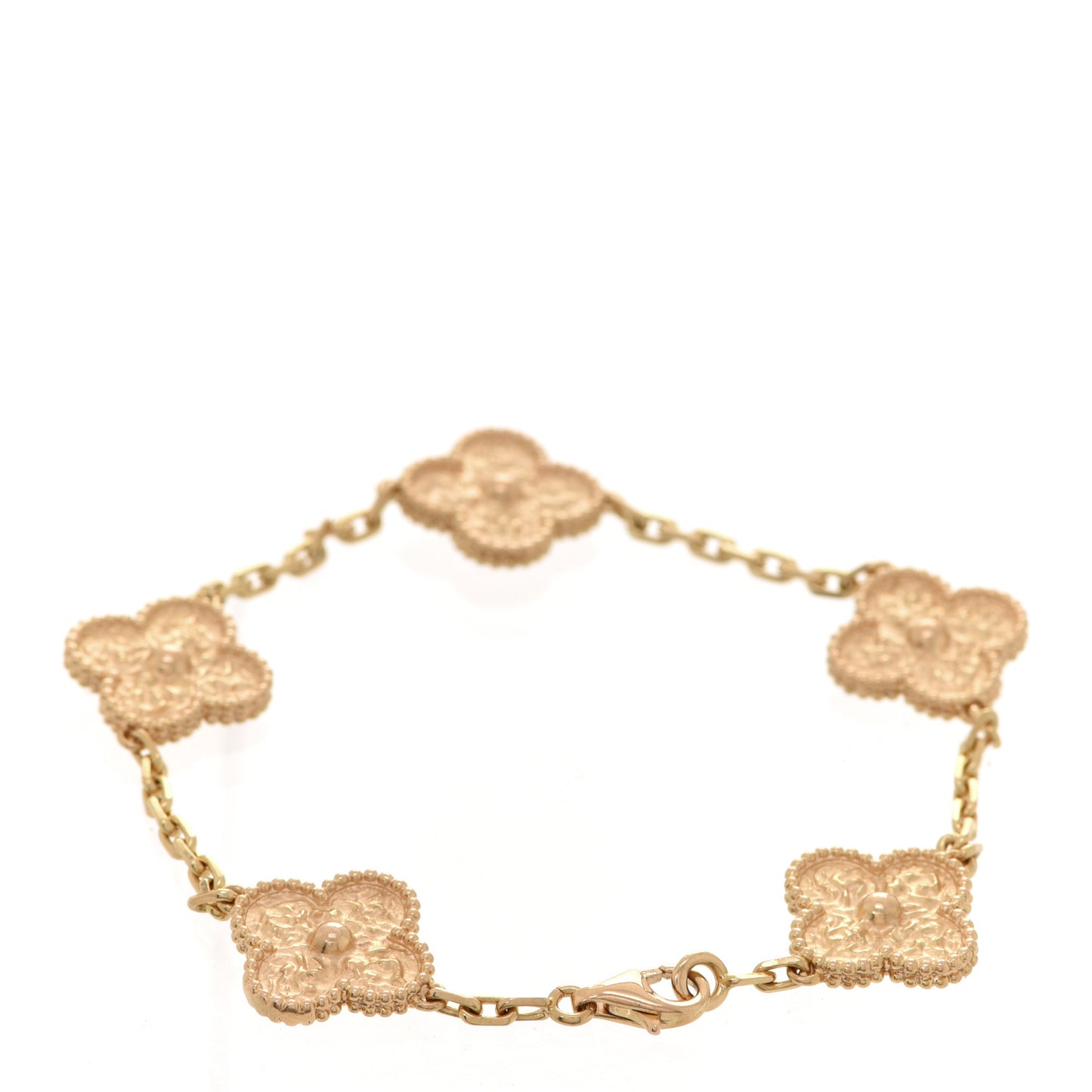 18K Rose Gold 5 Motifs Vintage Alhambra Bracelet
