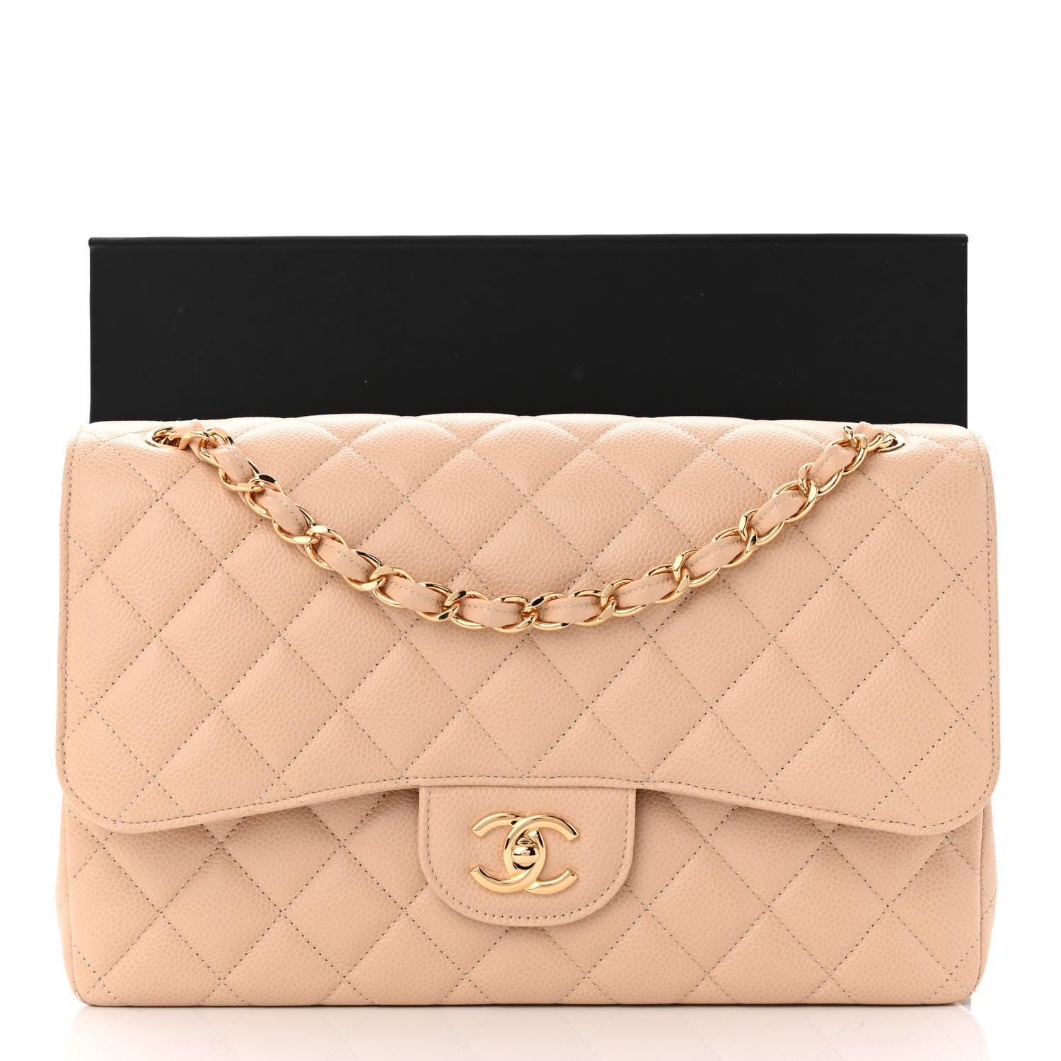 Chanel Caviar Quilted Jumbo Double Flap Beige Clair 12 of 12