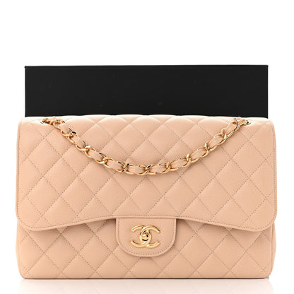 Chanel Caviar Quilted Jumbo Double Flap Beige Clair 12 of 12