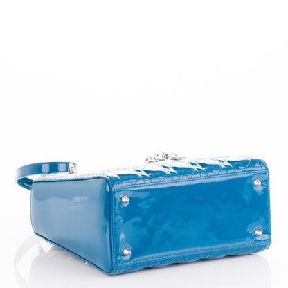 Christian Dior Patent Cannage Medium Lady Dior Blue 4 of 7