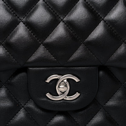Chanel Lambskin Quilted Jumbo Double Flap Black 9 of 16