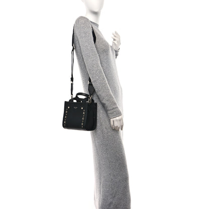 Jimmy Choo Soft Grainy Calfskin Star Studded Mini Pegasi Tote Black 2 of 9