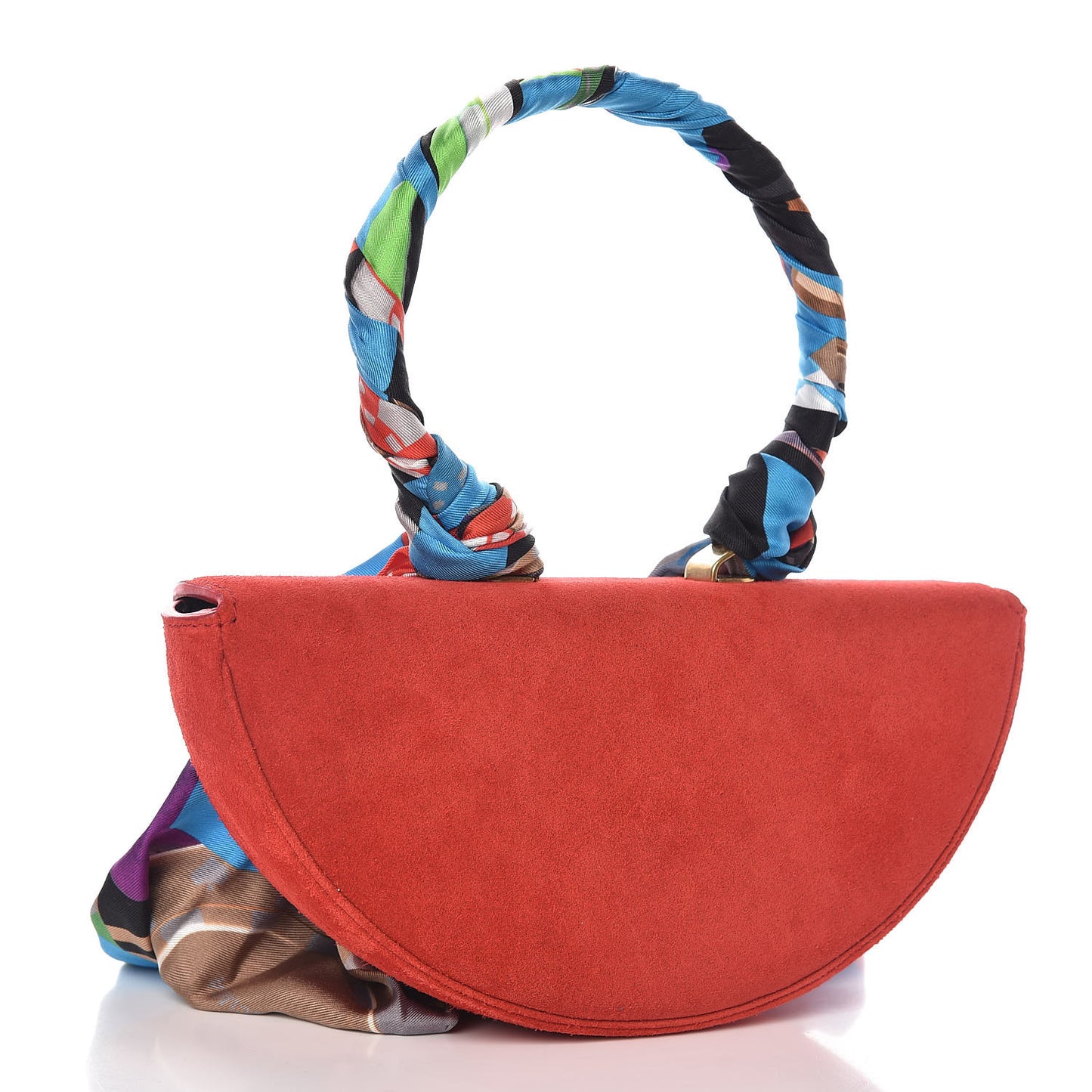 Suede Opera Clutch Bag Red