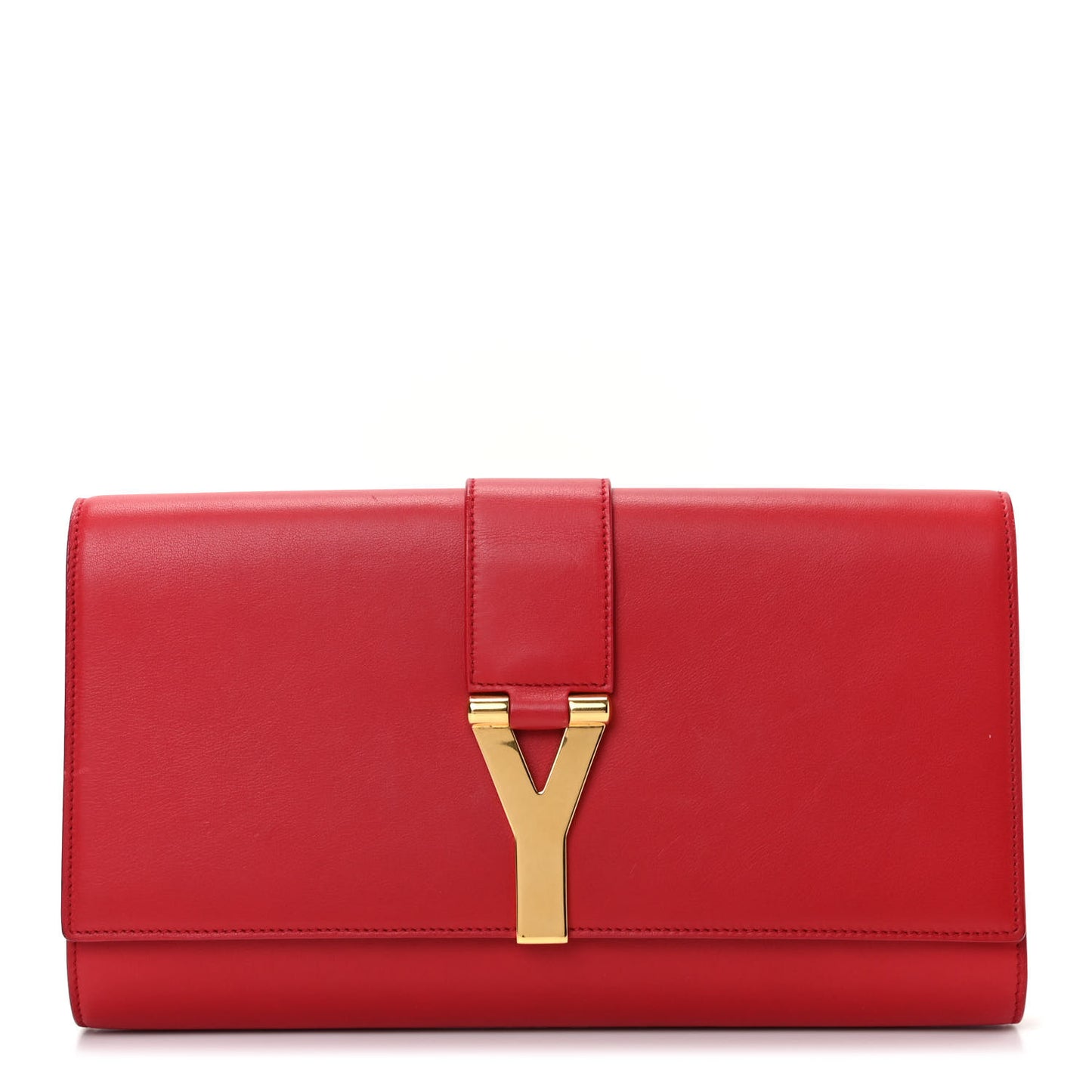 Calfskin Classic Y Ligne Clutch Red