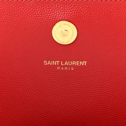 Saint Laurent Calfskin Classic Monogram Cassandre Clutch Rouge Orient 8 of 12