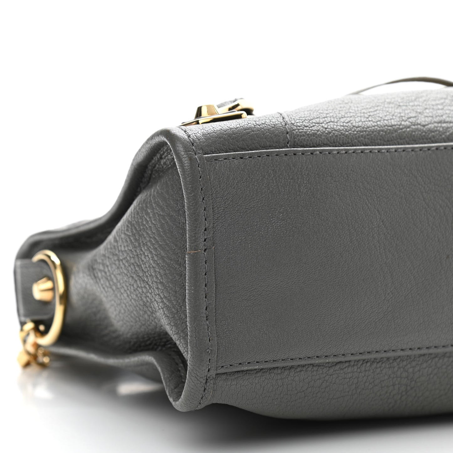 Chevre Gold Metallic Edge Hardware S City Gris Acier