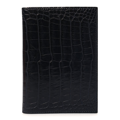 Hermes Matte Alligator Chevre MC2 Magellan Passport Holder Black 1 of 8