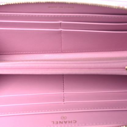 Chanel Caviar Quilted Large Gusset Zip Around Wallet Light Pink 5 of 9
