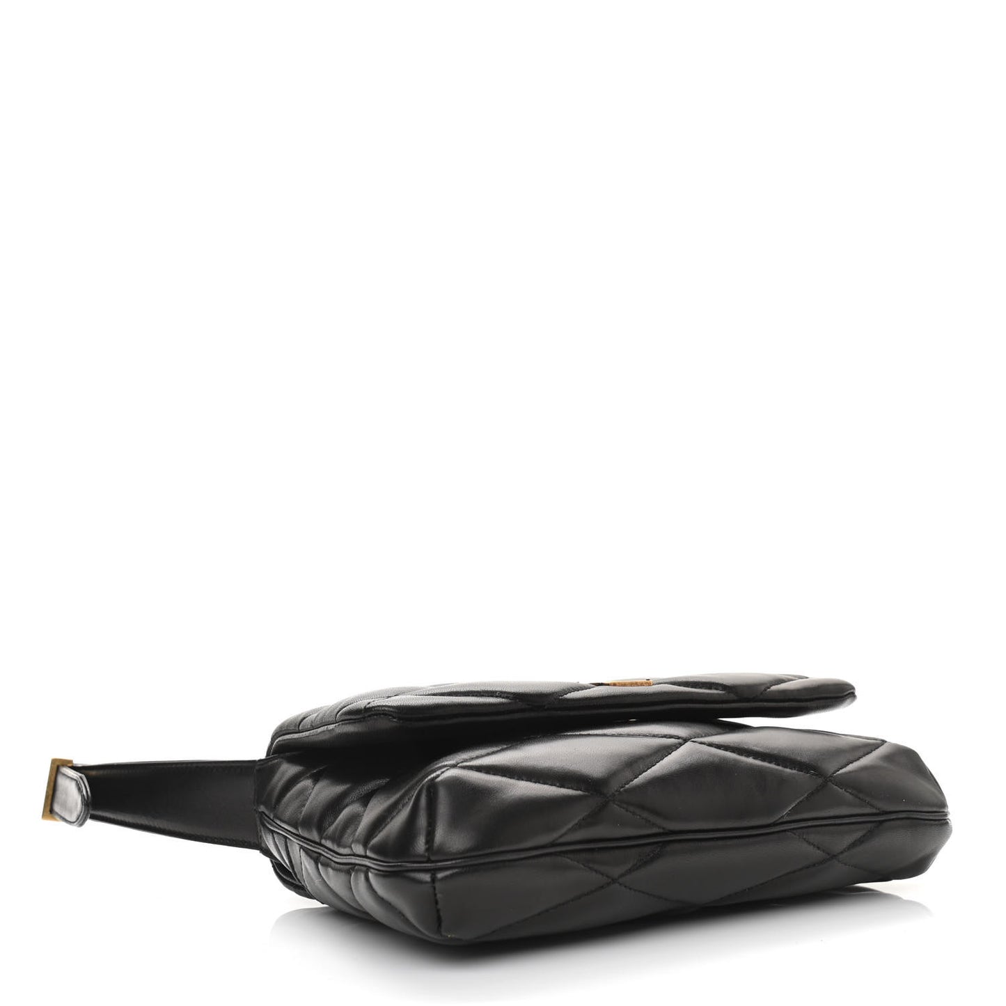 Lambskin Quilted Le 57 Diamond Shoulder Bag Black