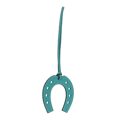 Hermes Swift Paddock Horseshoe Bag Charm Bleu Paon 1 of 3