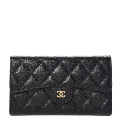 Chanel Caviar Quilted Large Flap Wallet Black 1 of 8