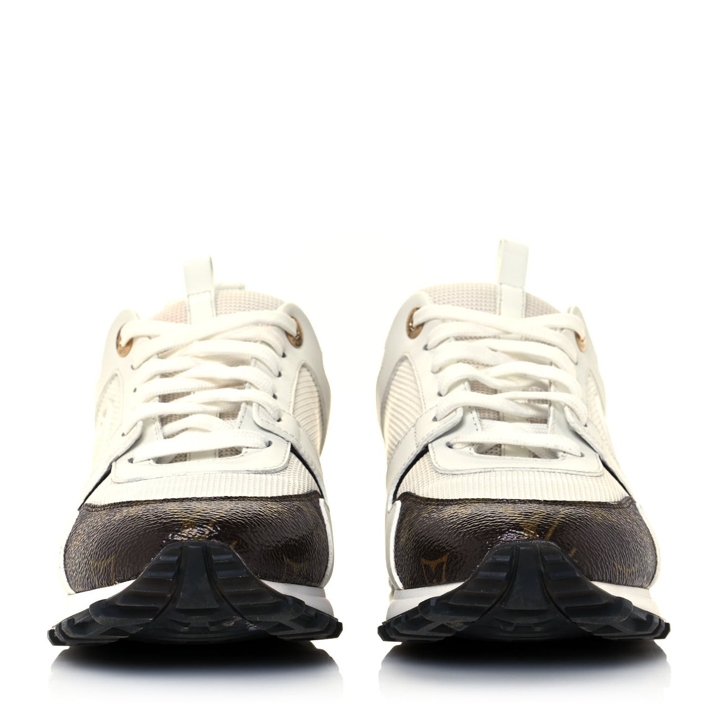 Calfskin Monogram Run Away Sneakers 40 White