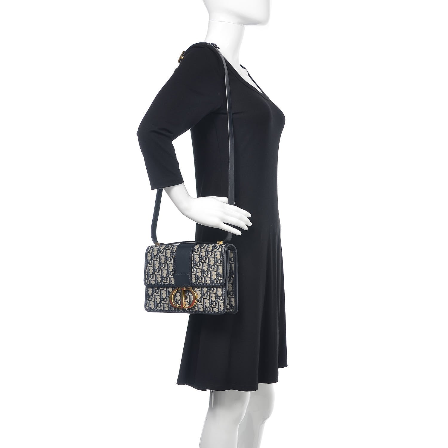 Christian Dior Oblique 30 Montaigne Flap Bag Blue 2 of 10