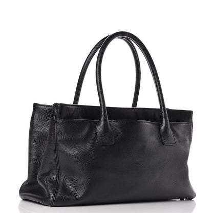 Chanel Calfskin Mademoiselle Lock Cerf Shopper Tote Black 3 of 9