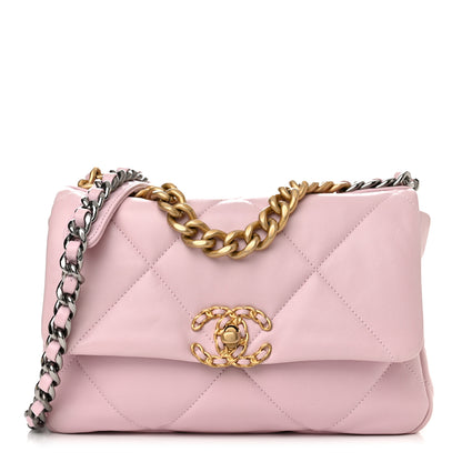 Chanel Lambskin Quilted Medium Chanel 19 Flap Light Pink 1 of 12