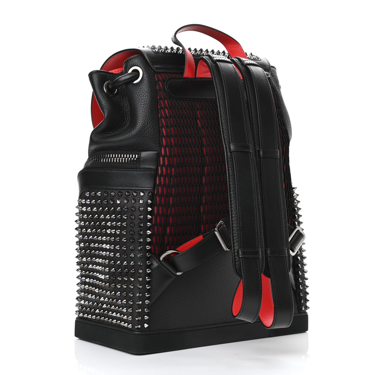 Calfskin Spiked Explorafunk Backpack Black