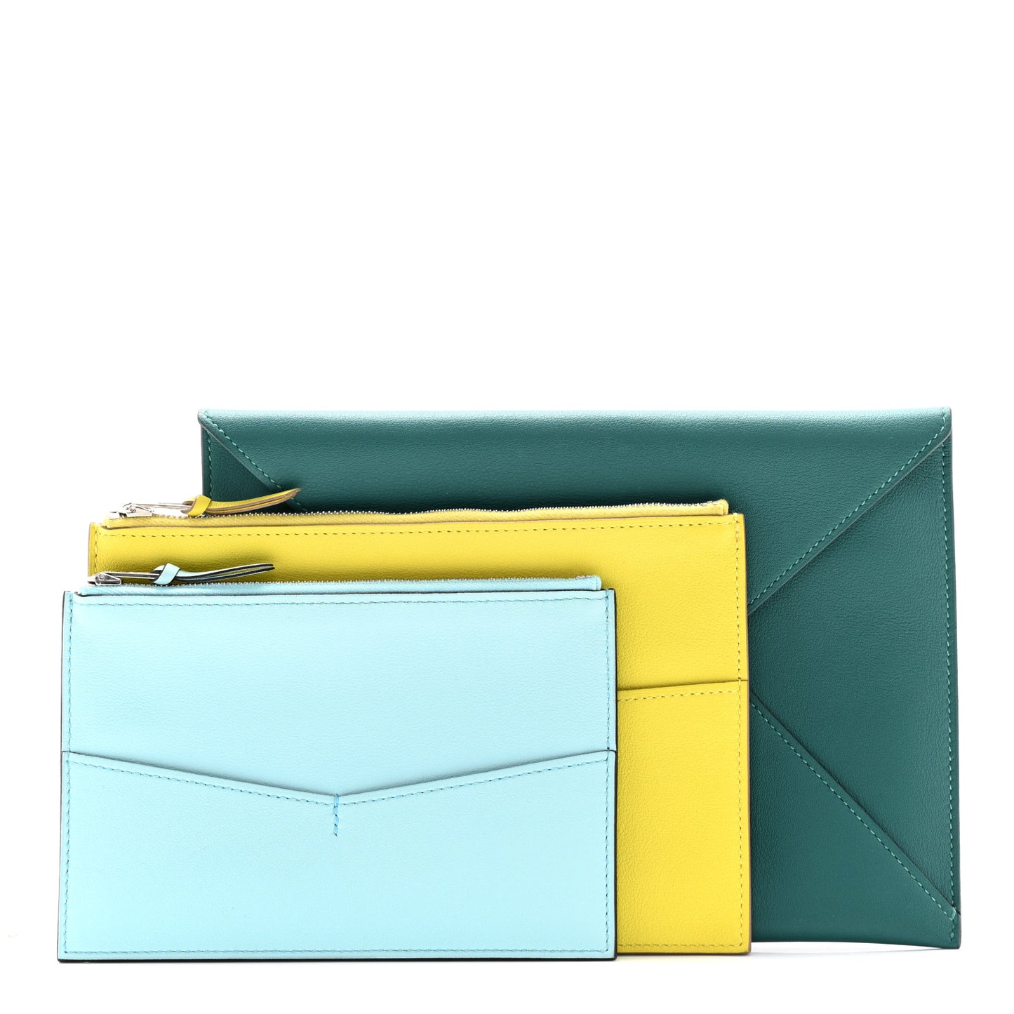 Evercolor Envelope Trio Wallet Malachite Lime Bleu Zephyr