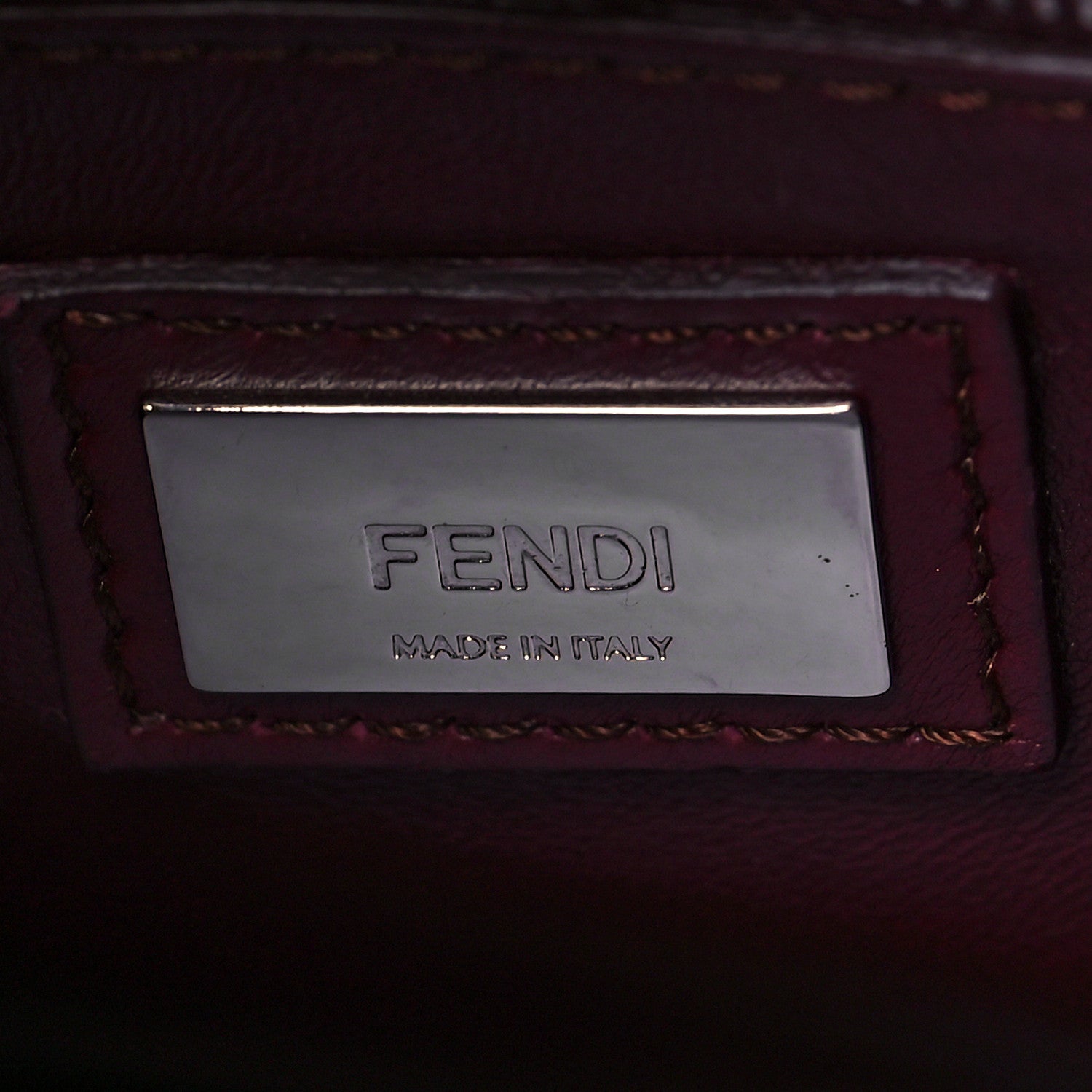 Fendi Nappa Mini Peekaboo Iconic Satchel Bordeaux 6 of 11