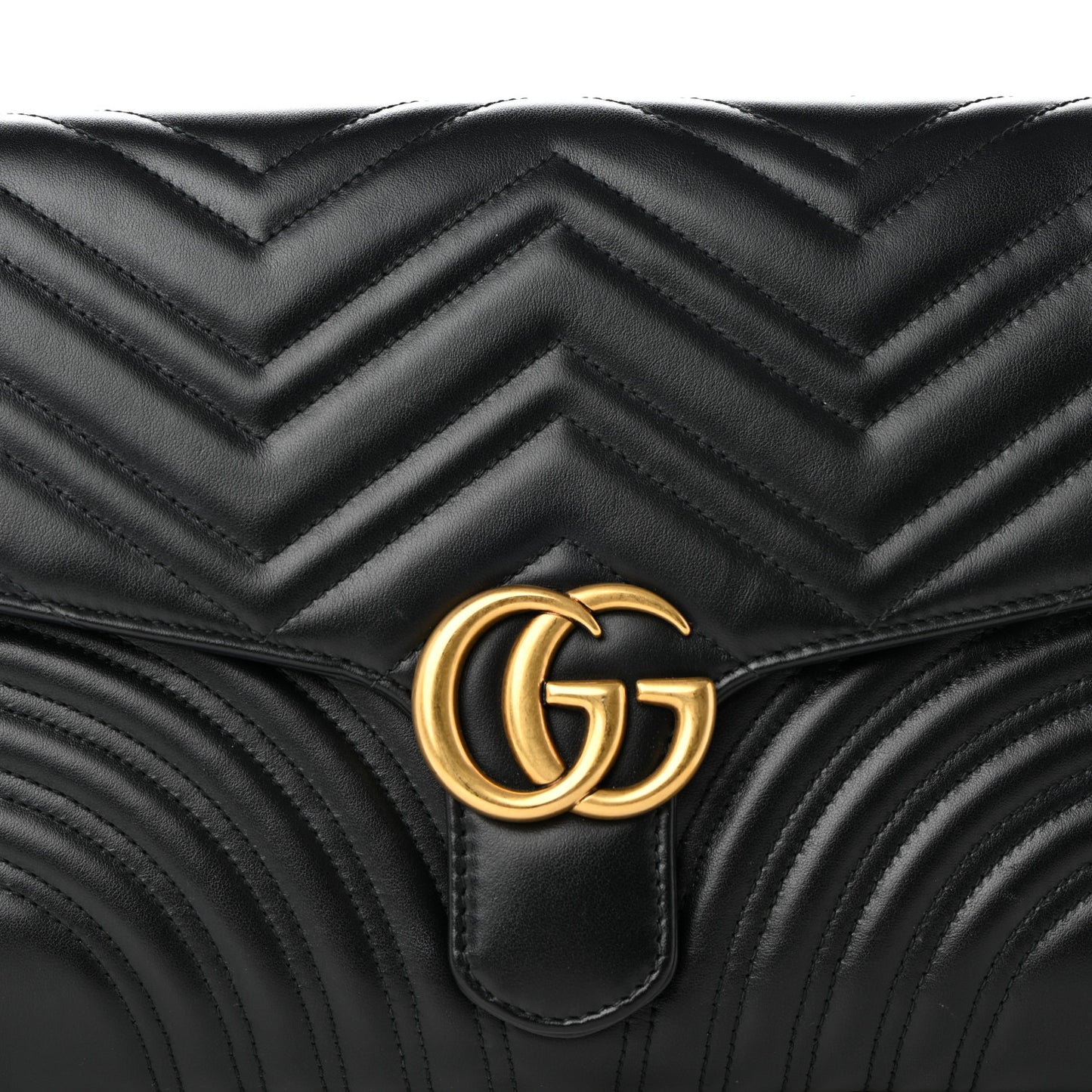 Calfskin Matelasse GG Marmont Clutch Black
