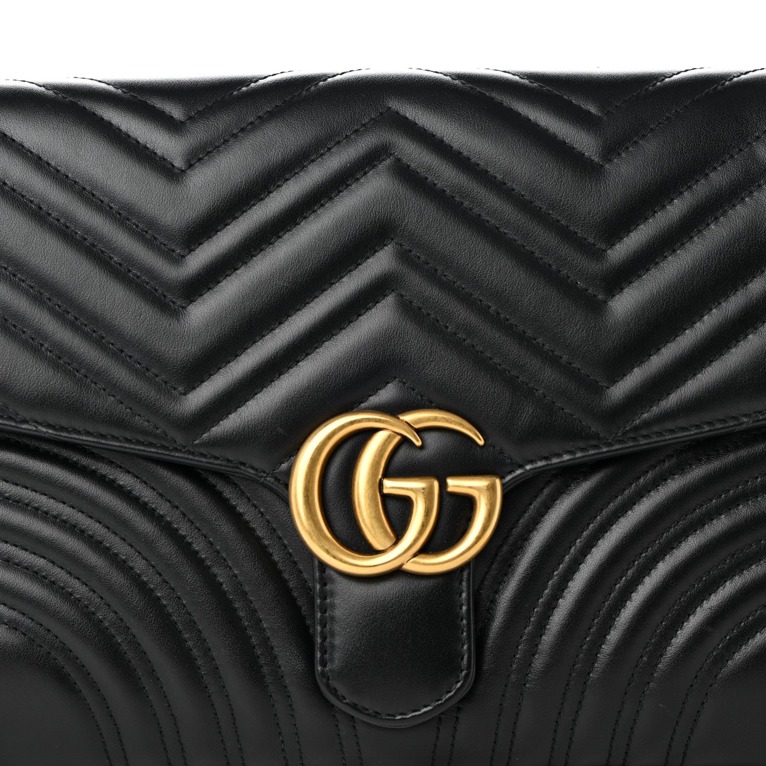 Gucci Calfskin Matelasse GG Marmont Clutch Black 8 of 12