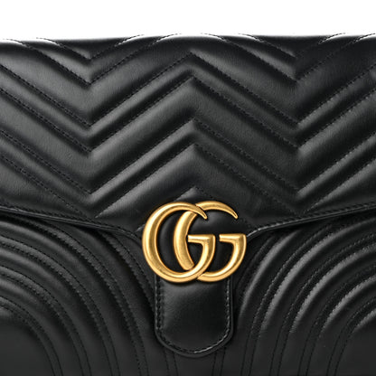 Gucci Calfskin Matelasse GG Marmont Clutch Black 8 of 12